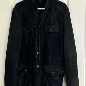 John Varvatos Black Military Field Jacket